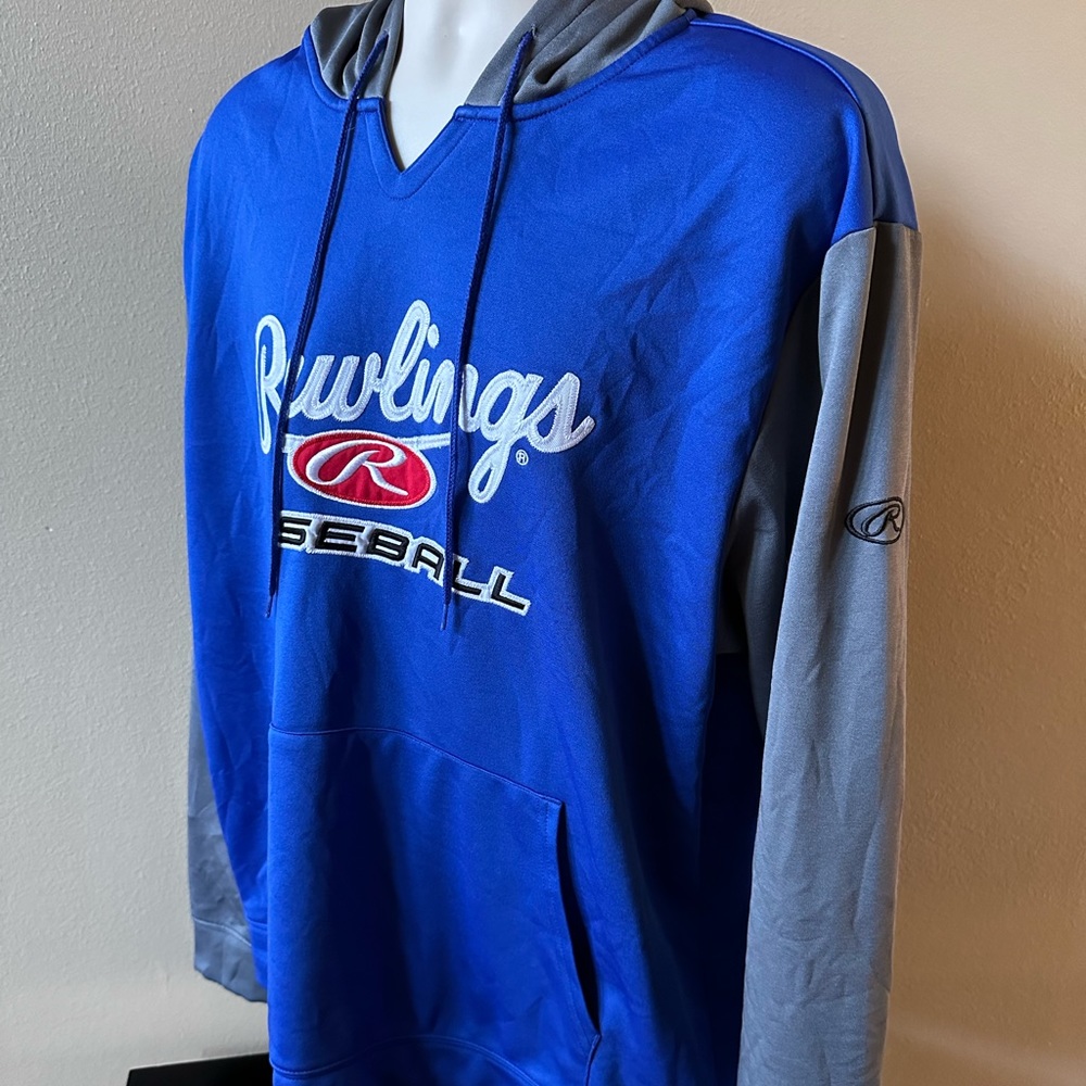 Rawlings BASEBALL Hoodie Sweatshirt (L) Blue